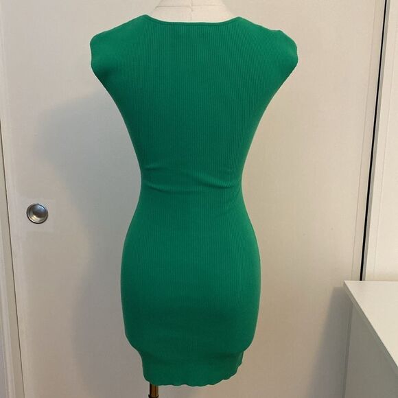 Aritzia Wilfred Cut Out Knit Mini Dress Kelly Green Size 2XS - Picture 6 of 13